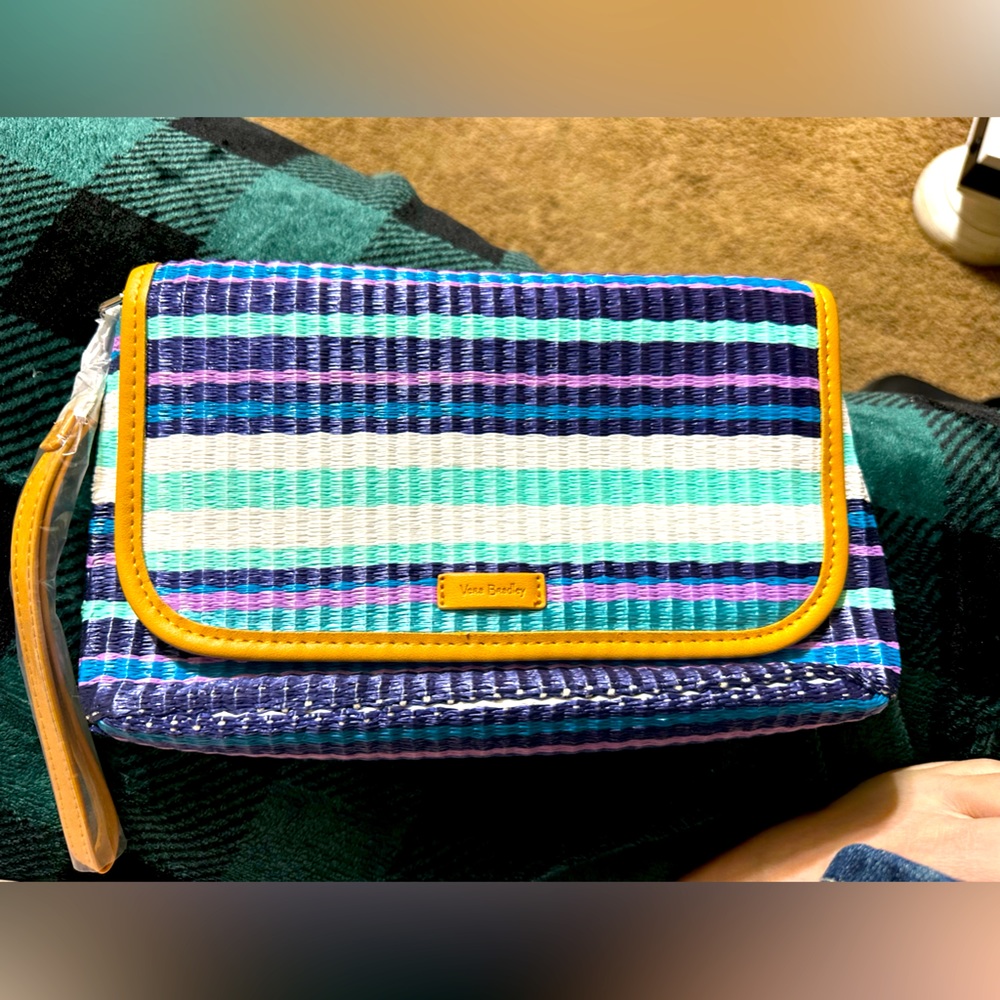 Vera Bradley straw wristlet